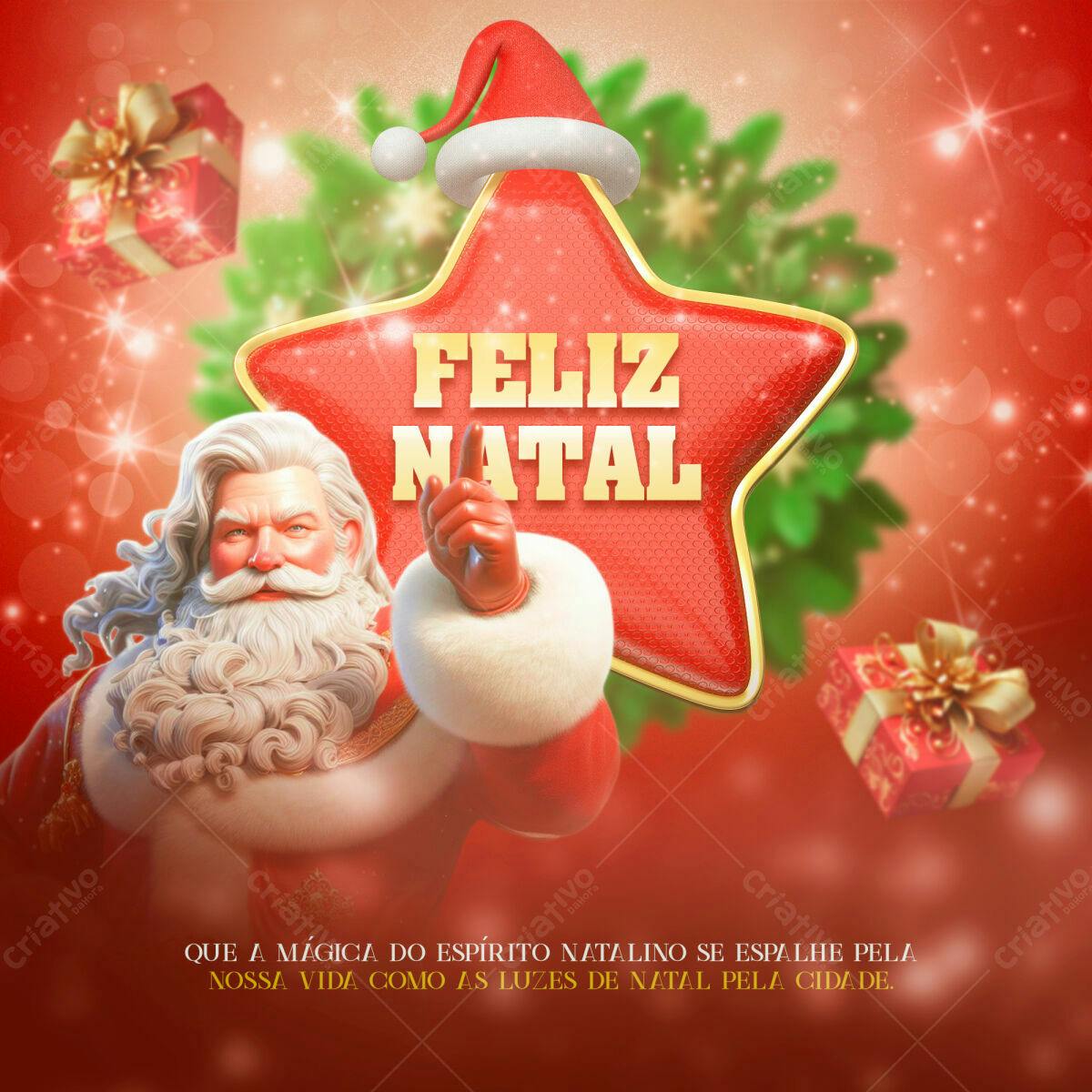 Flyer Natalino com Papai Noel PSD Editável