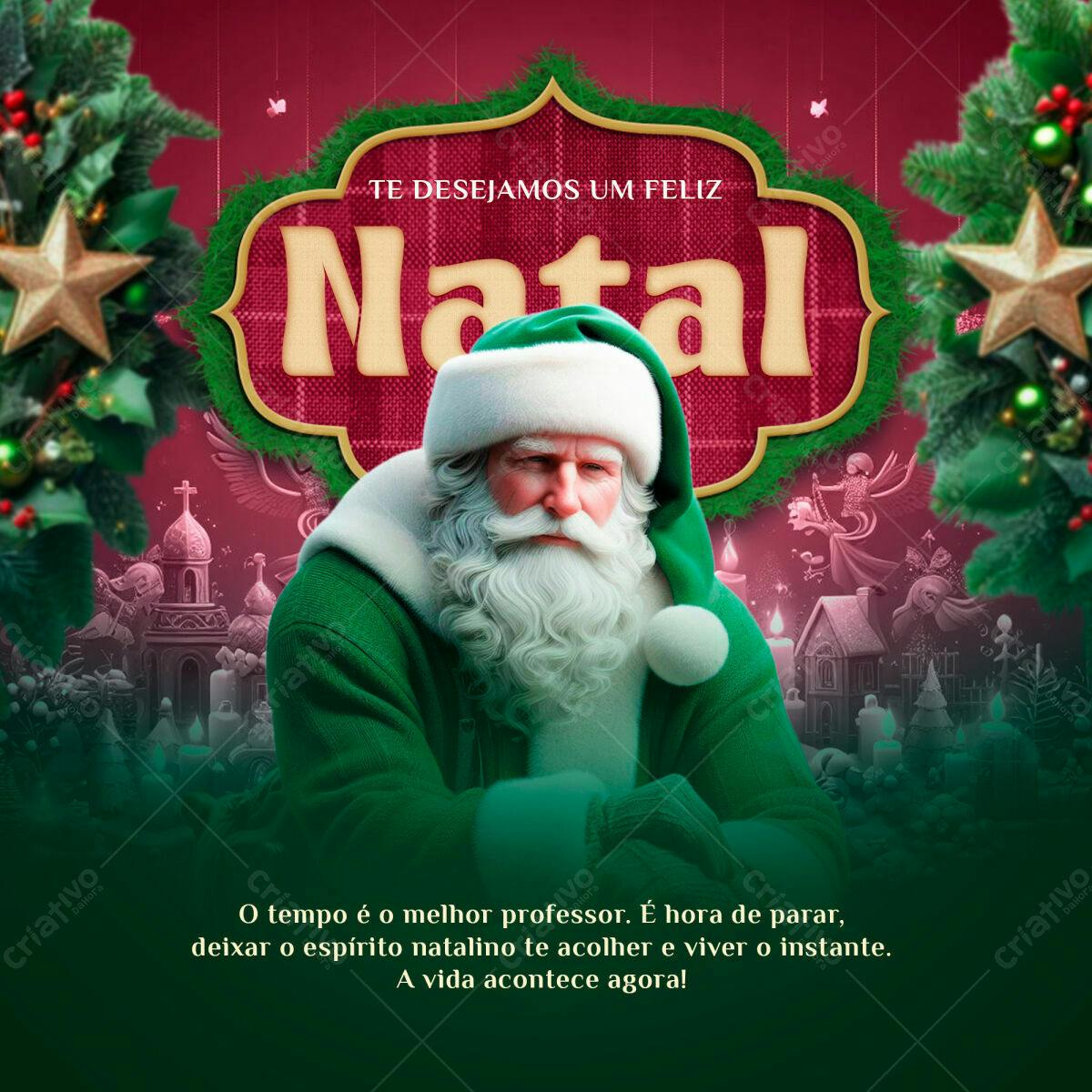 Postagem Natalina com Papai Noel PSD Editável