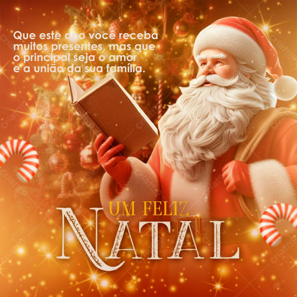 Postagem de Natal com Papai Noel PSD Editável