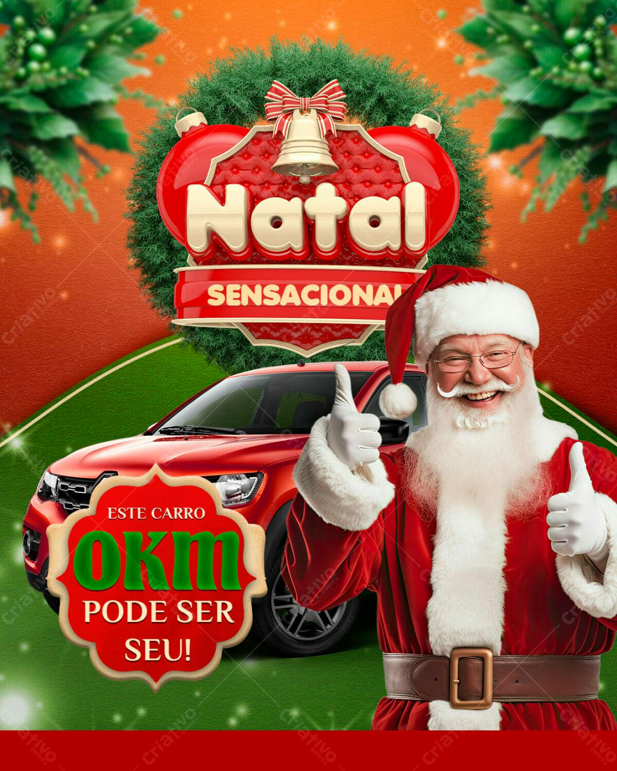 Flyer de Natal com Carro PSD Editável
