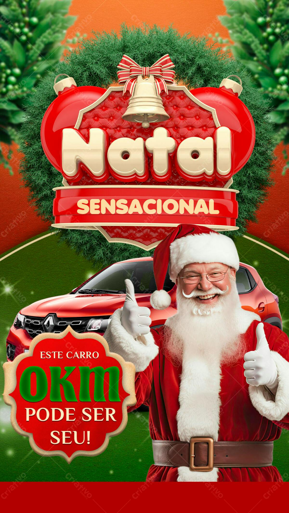 Flyer Natal Sensacional com Carro PSD Editável