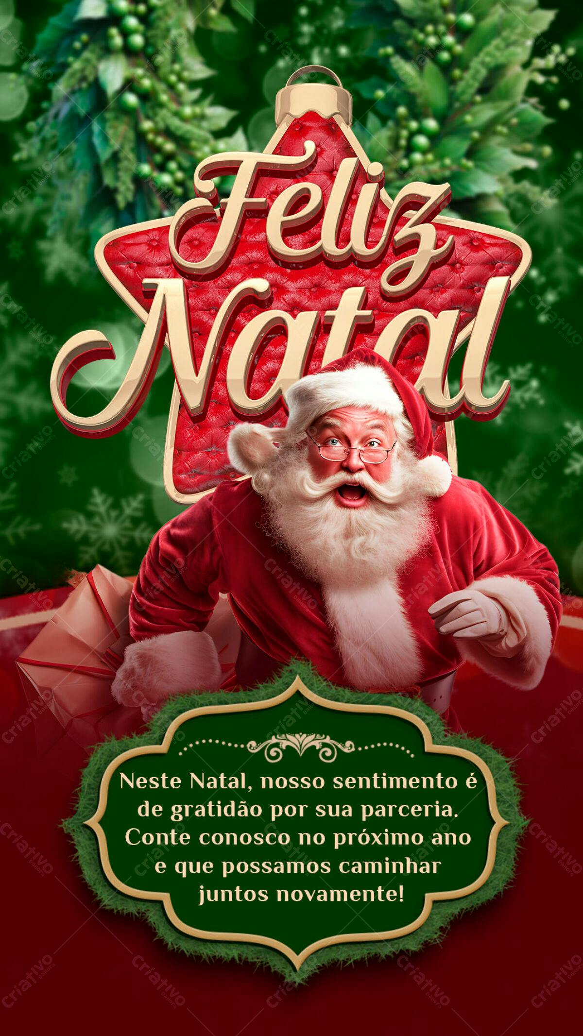 Flyer de Natal com Papai Noel PSD Editável