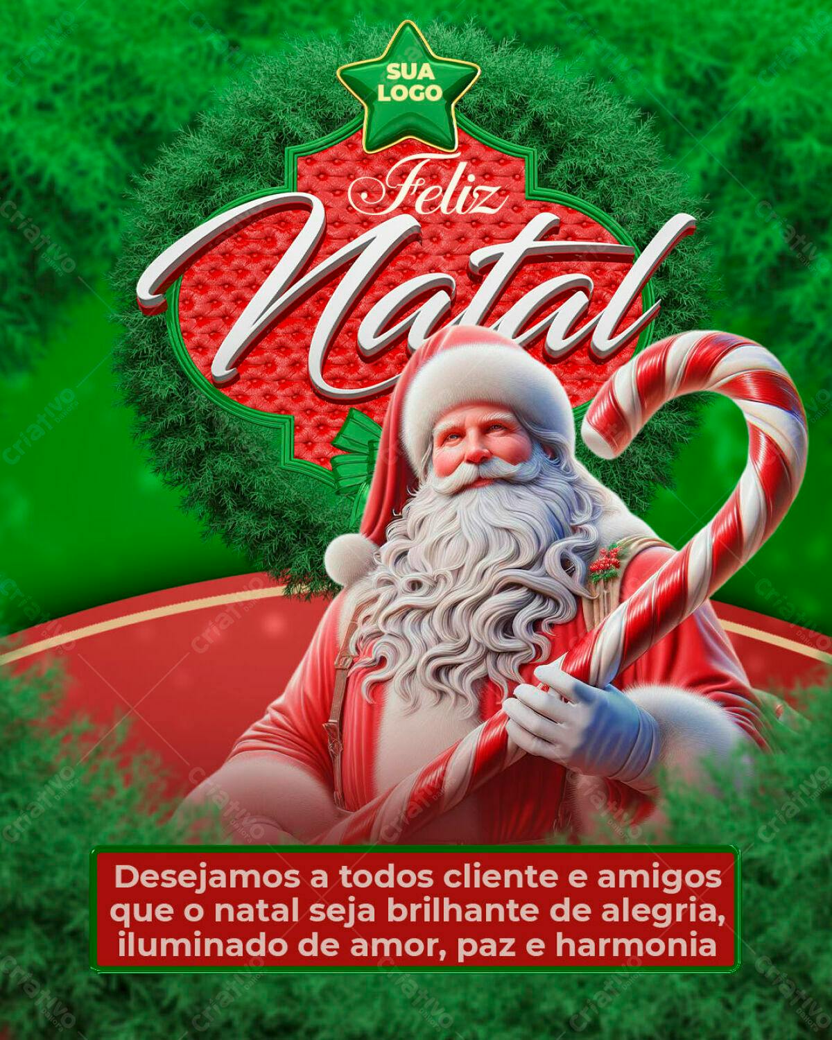 Flyer de Natal com Papai Noel PSD Editável