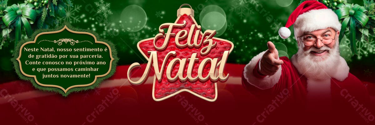 Banner Natalino Feliz Natal PSD Editável