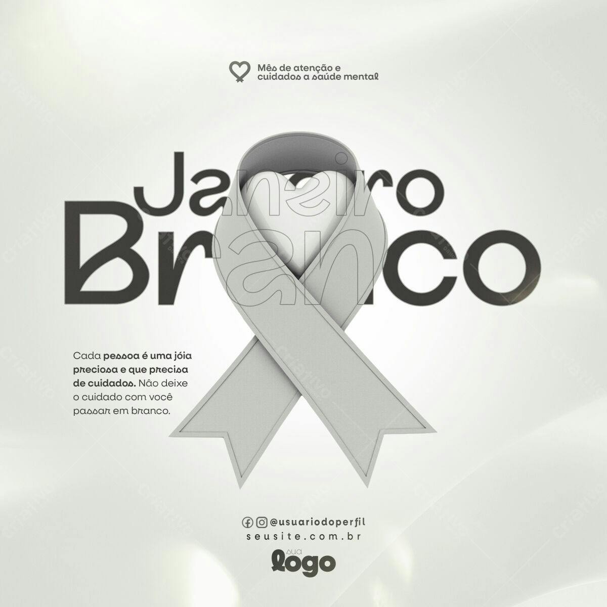 Post para Janeiro Branco PSD Editável