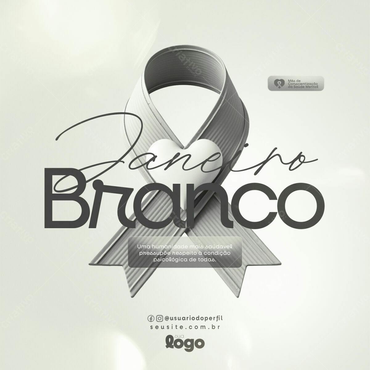 Flyer Janeiro Branco PSD Editável