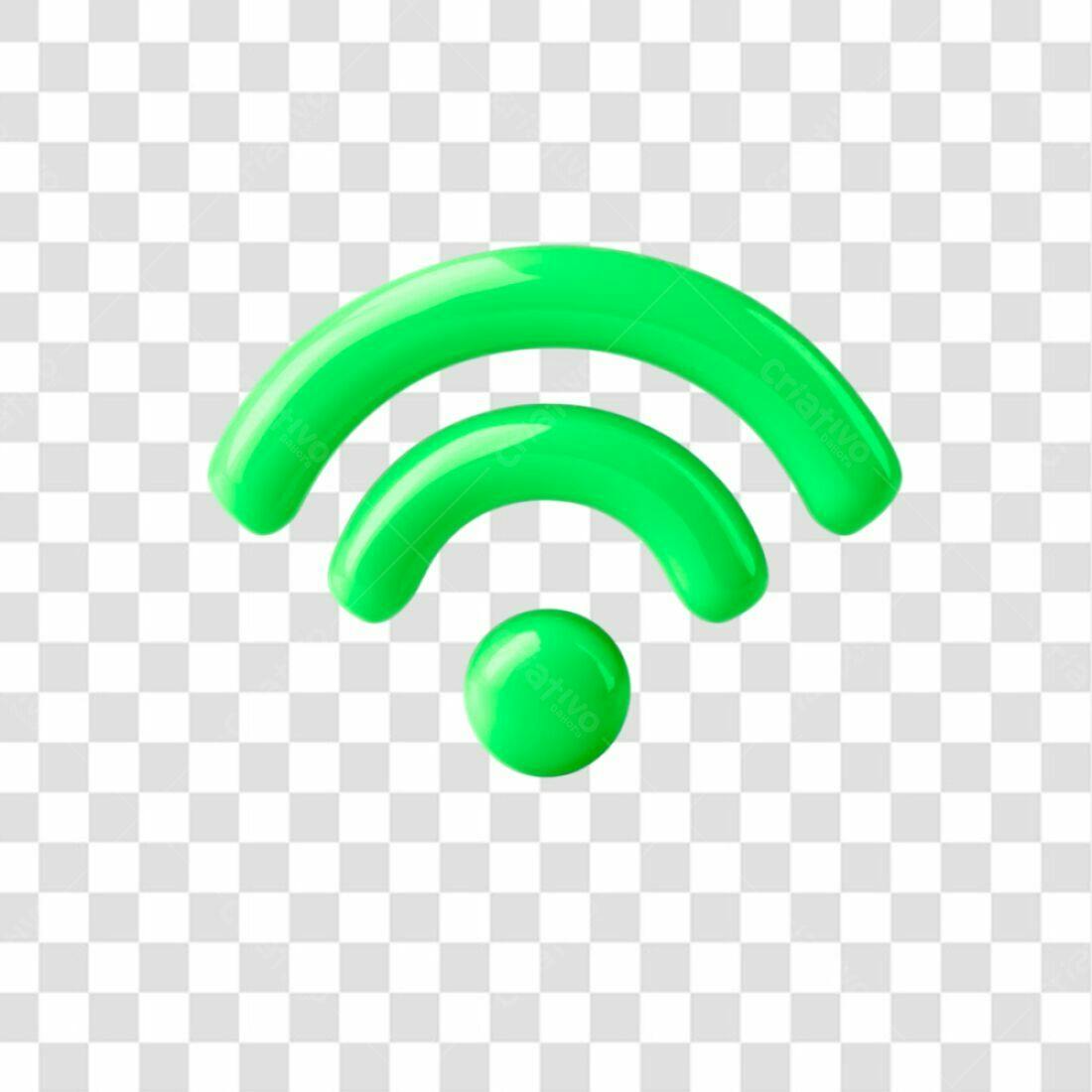 Ícone Wifi Verde PNG com fundo transparente