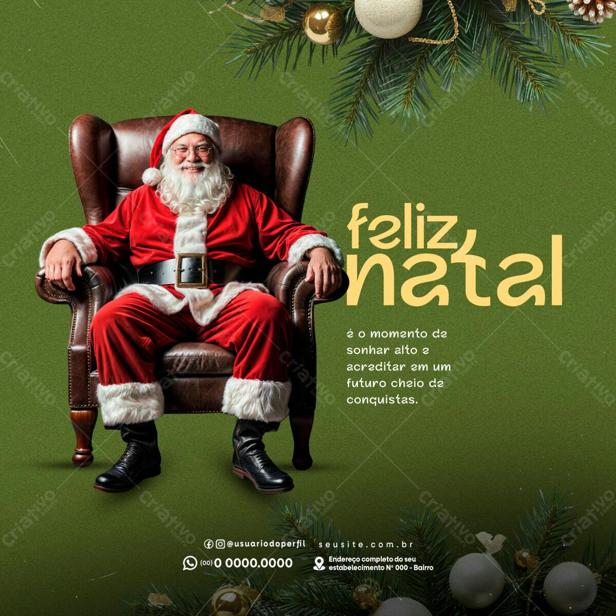 Flyer Natalino com Papai Noel PSD Editável