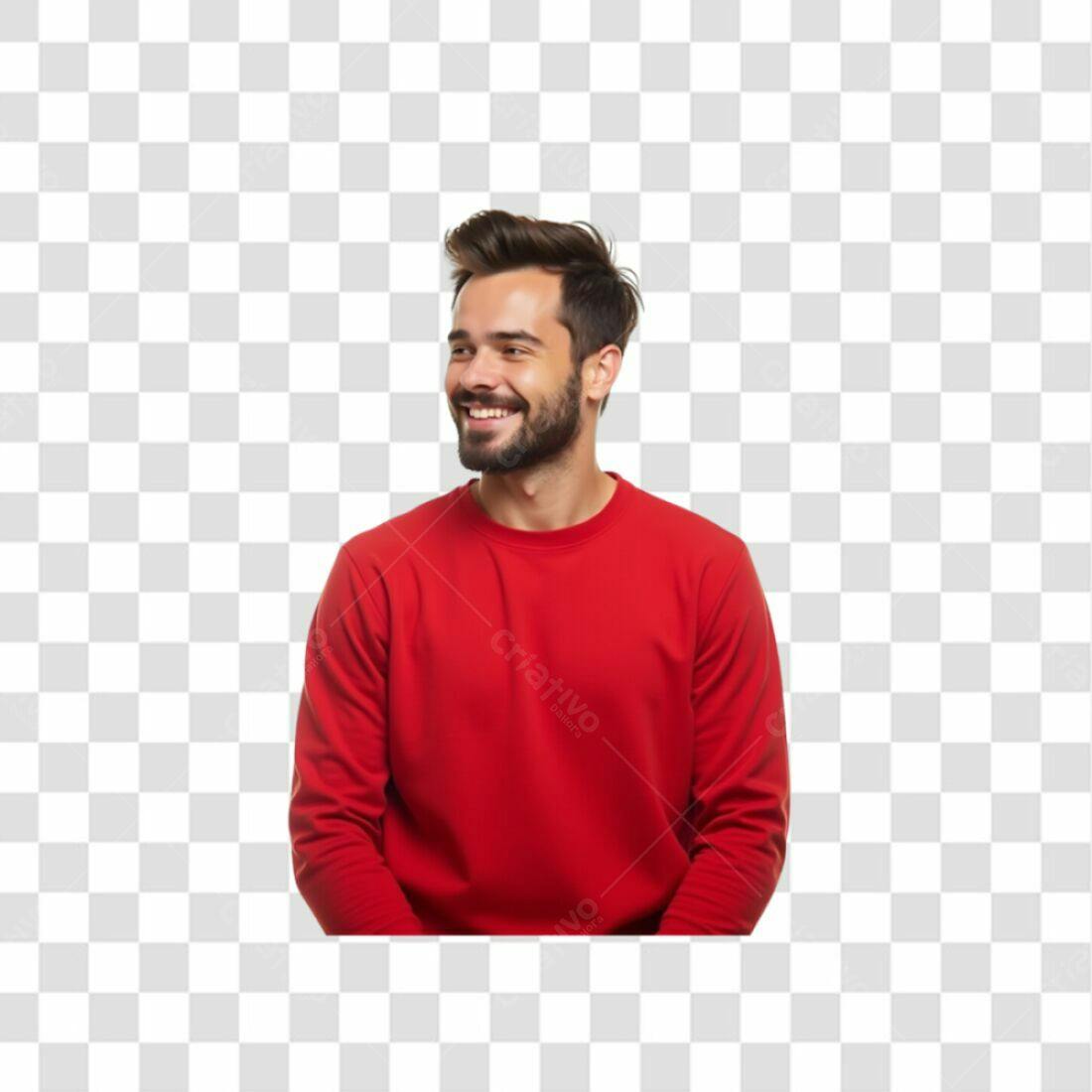 Icone Homem Sorrindo Vermelho PNG com fundo transparente