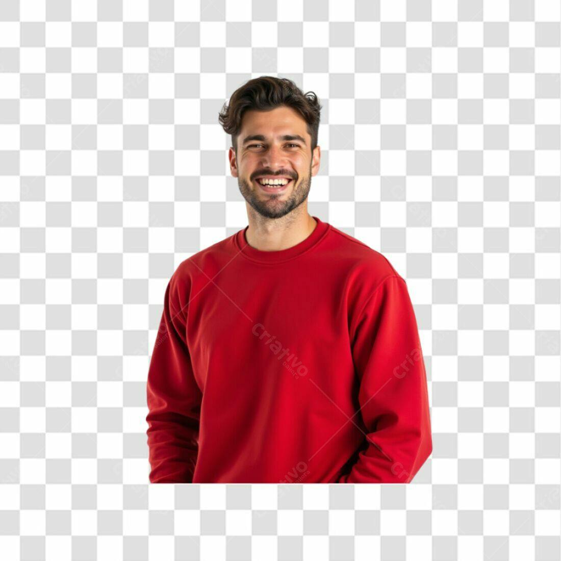 Icone Homem Sorrindo Vermelho PNG com fundo transparente