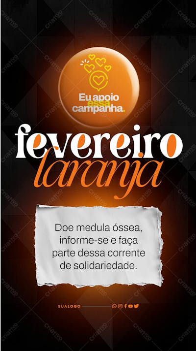 Story Fevereiro Laranja Solidariedade