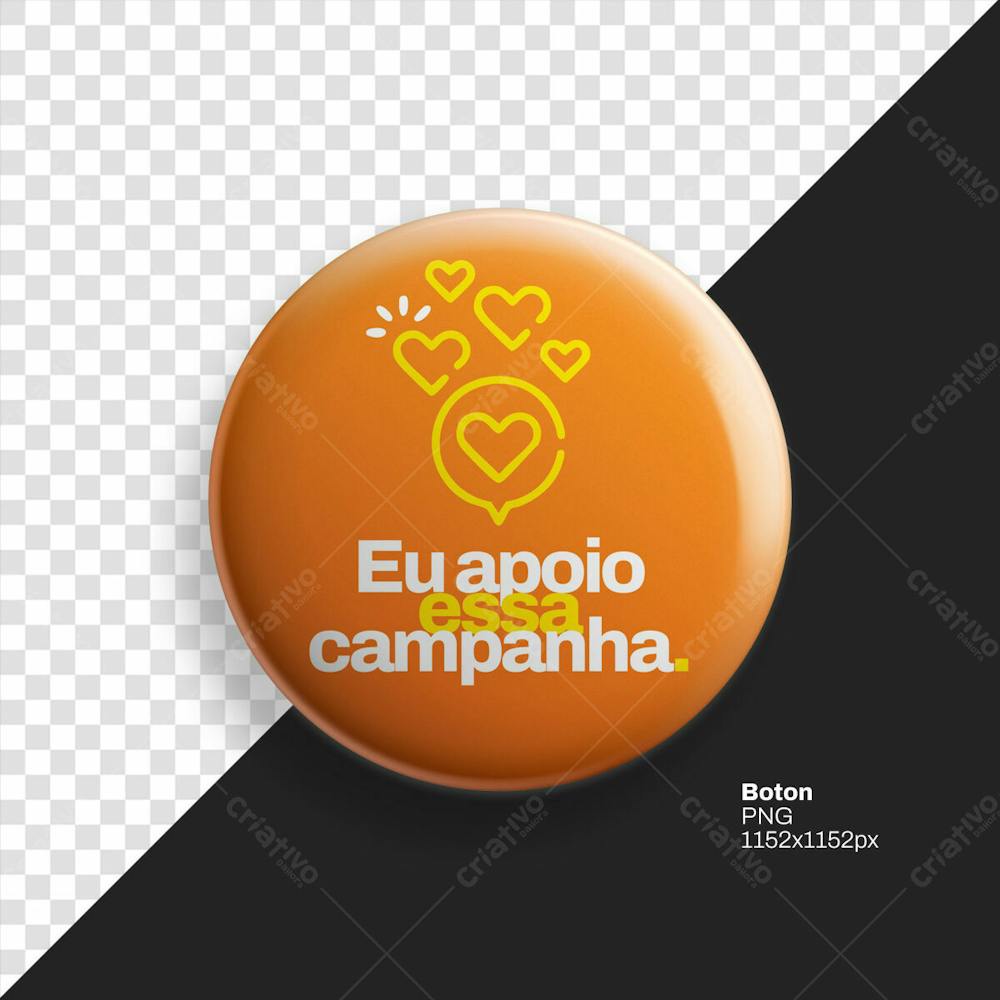 Boton Eu Apoio Essa Camanha Fevereiro Laranja