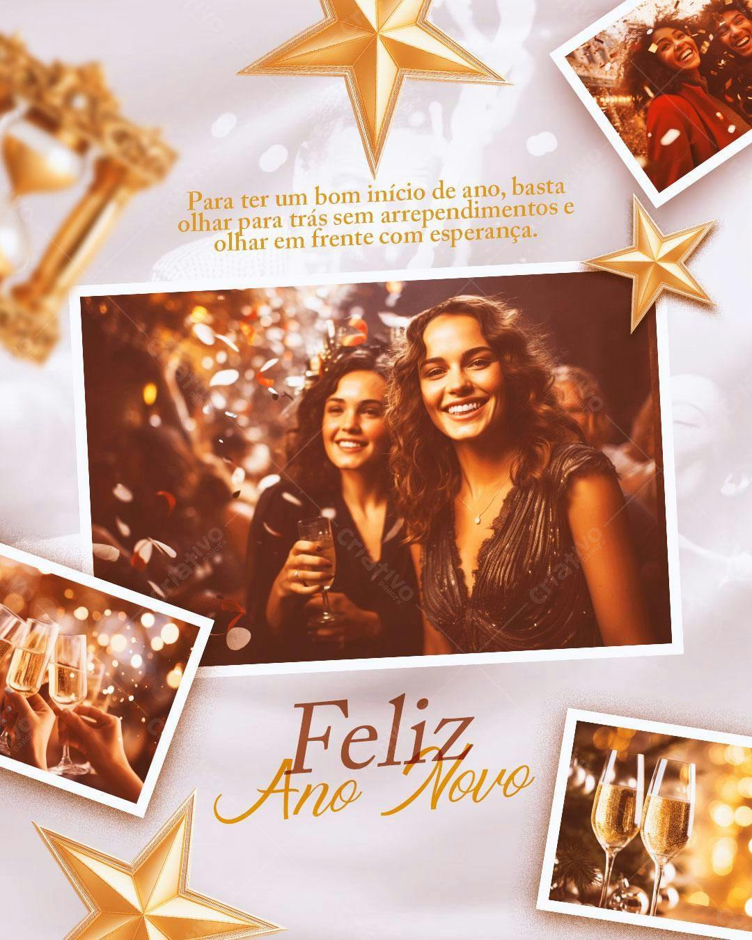 Flyer Feliz Ano Novo PSD Editável