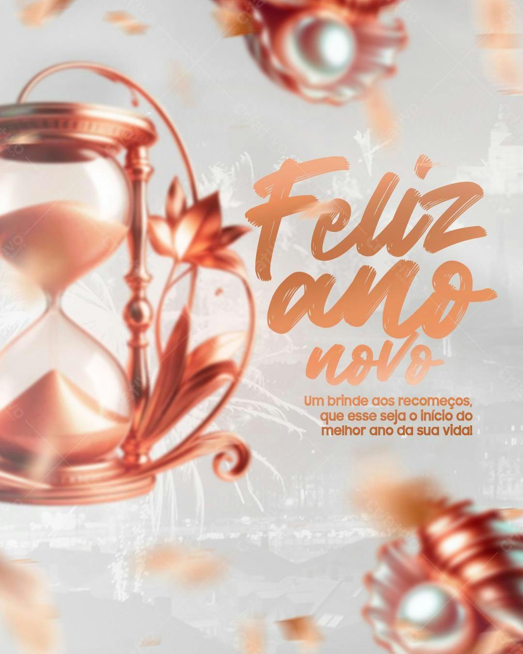 Flyer Feliz Ano Novo PSD Editável
