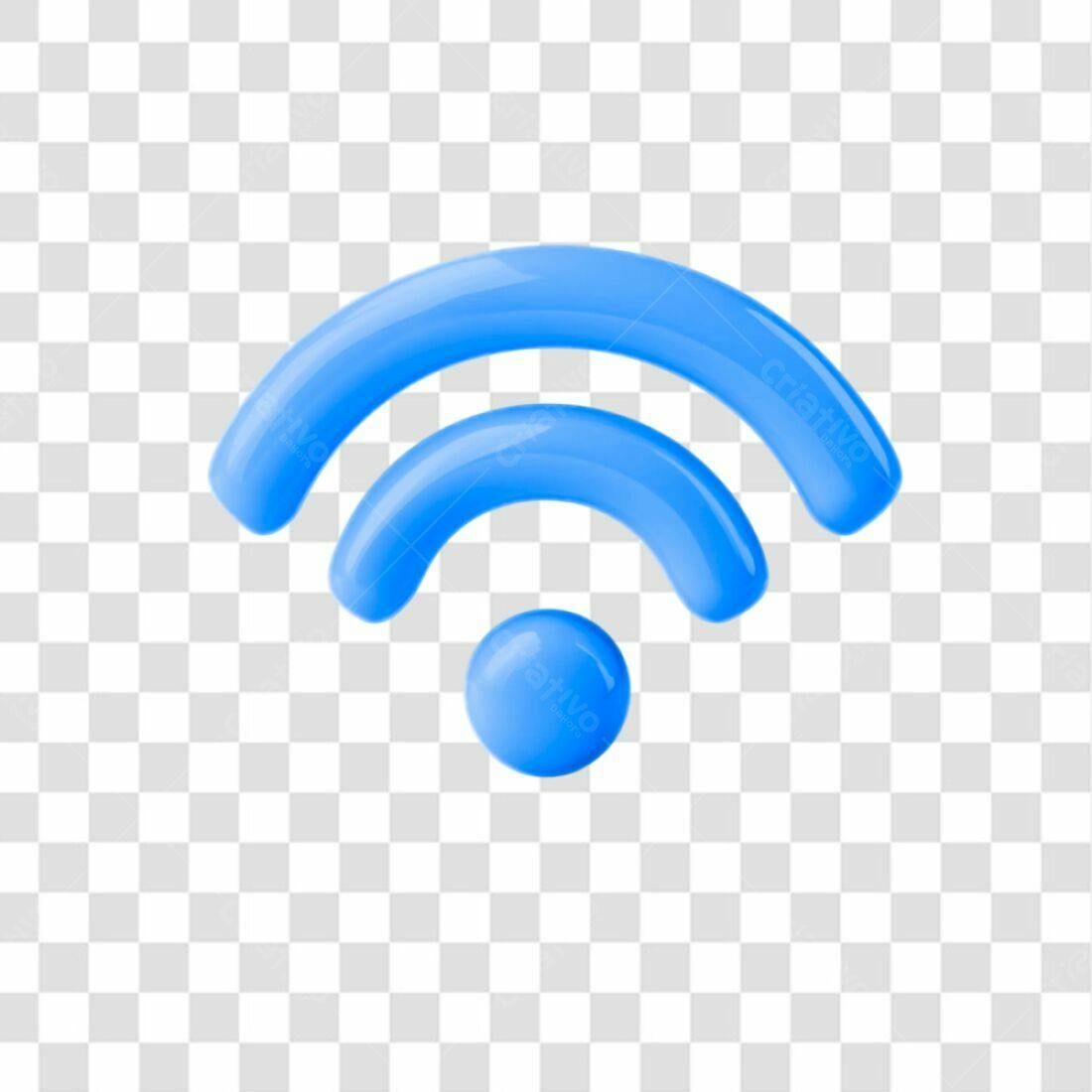 Ícone Wifi Azul PNG com fundo transparente