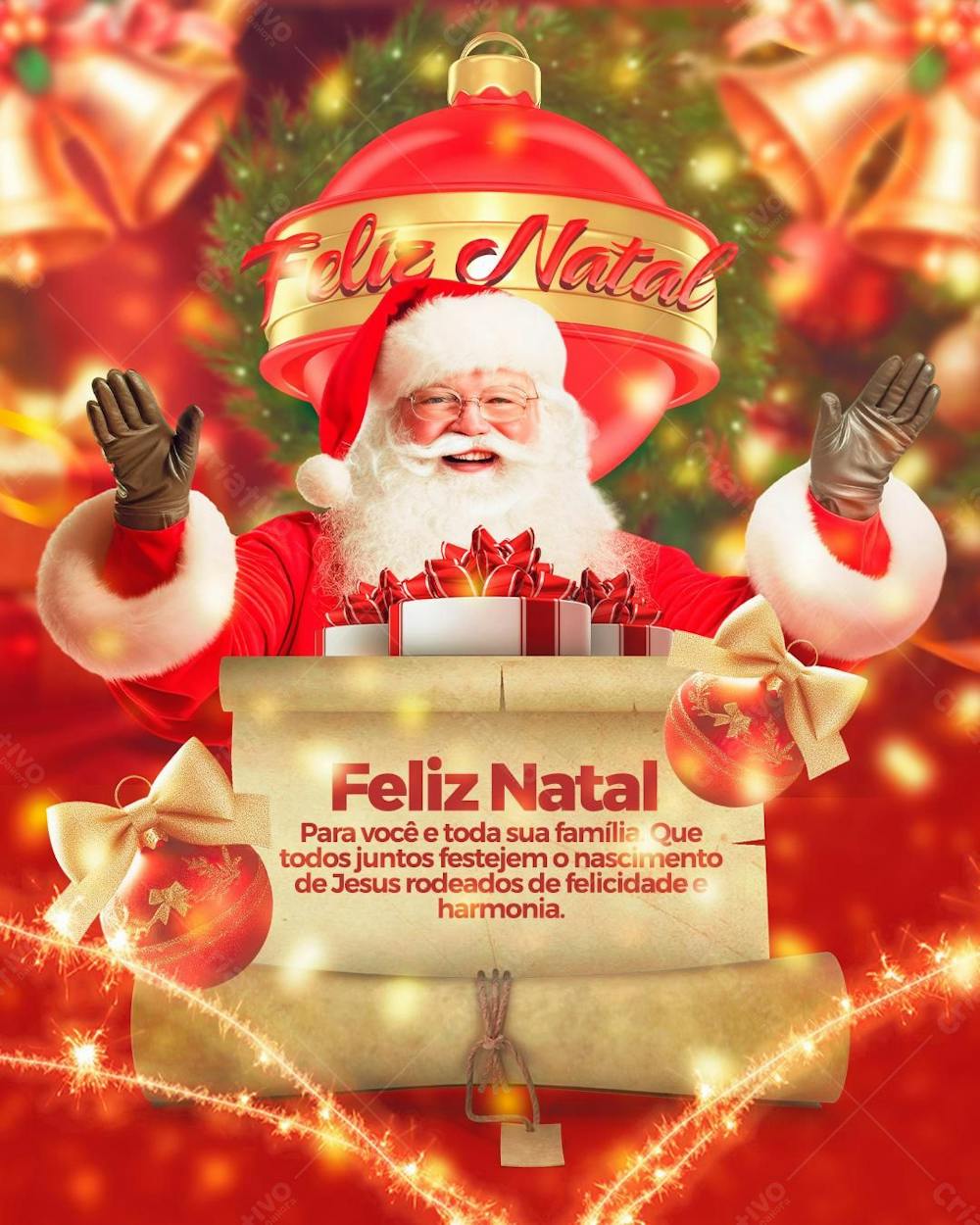 Felicitações De Natal Para Você e Toda A Sua Familia
