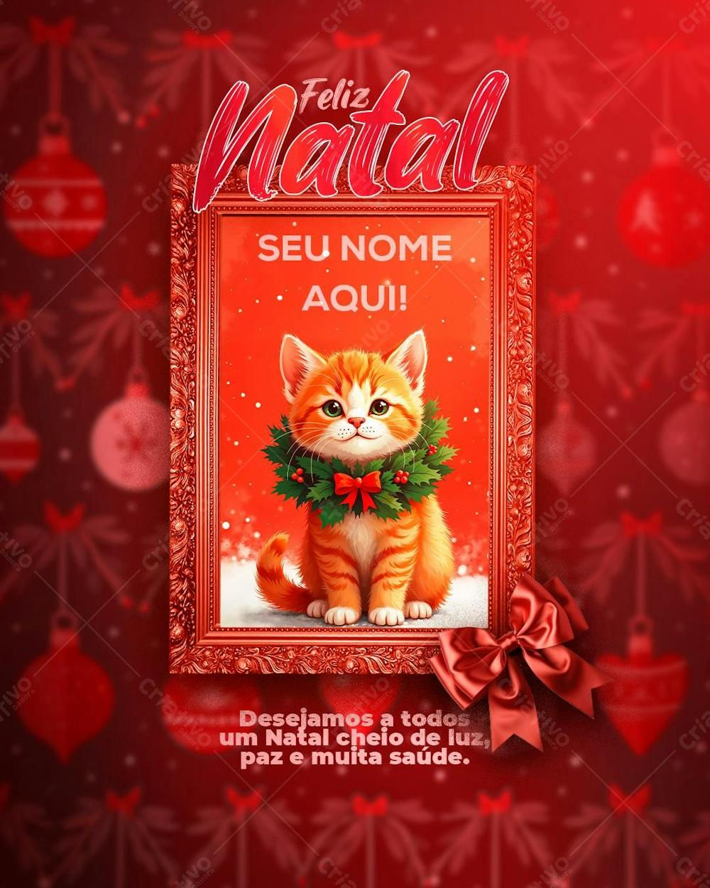 Mensagem  De Natal Com Quadro Comemorativo