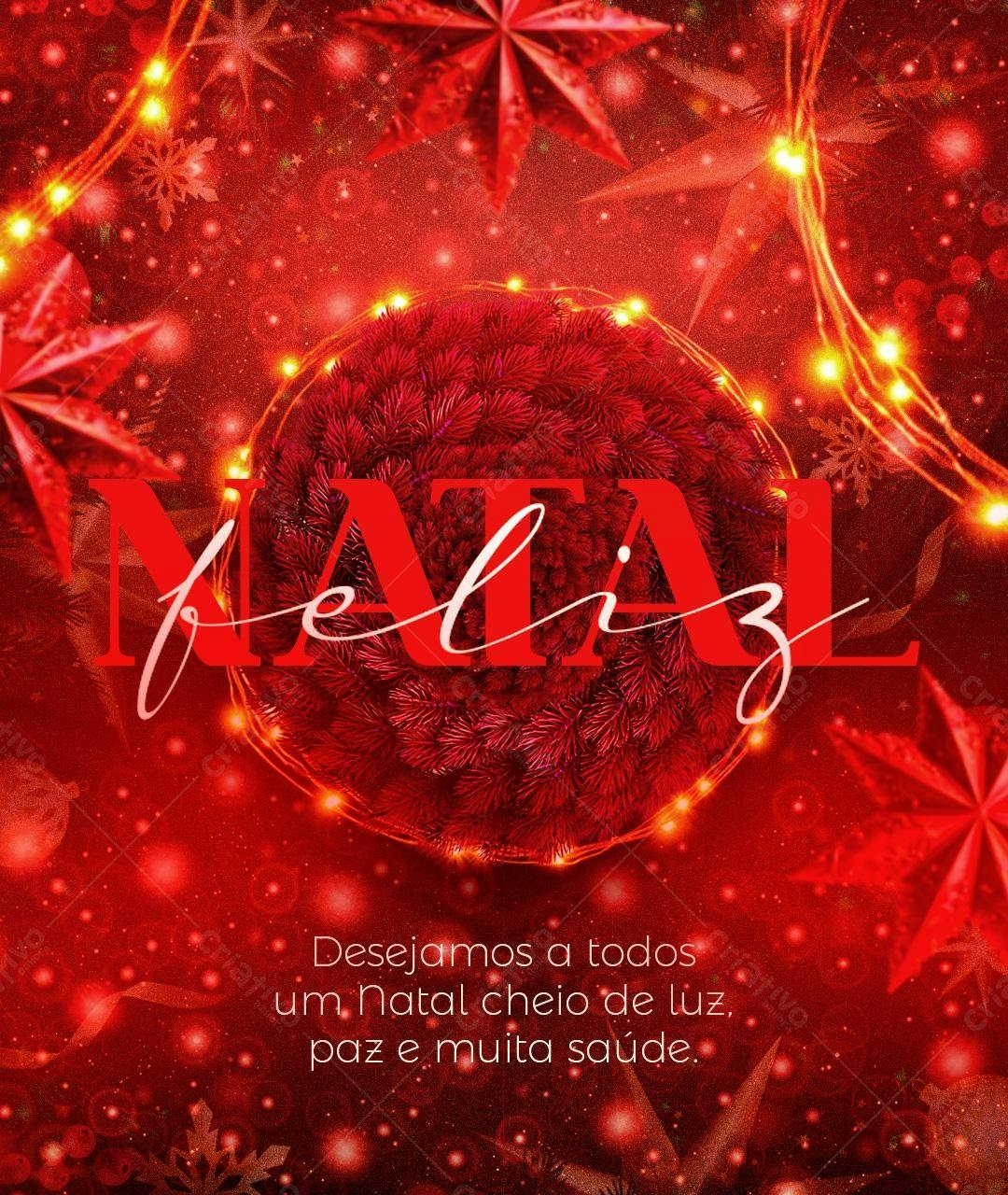 Postagem de Natal Vermelho PSD Editável