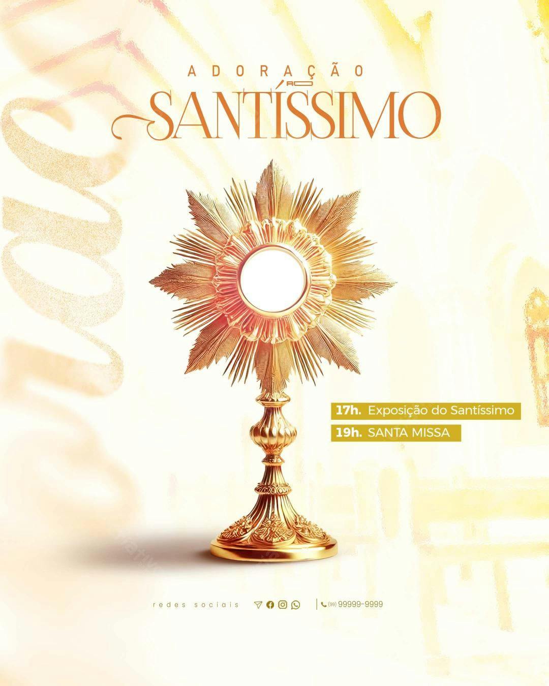 Flyer para Adoração ao Santíssimo PSD Editável
