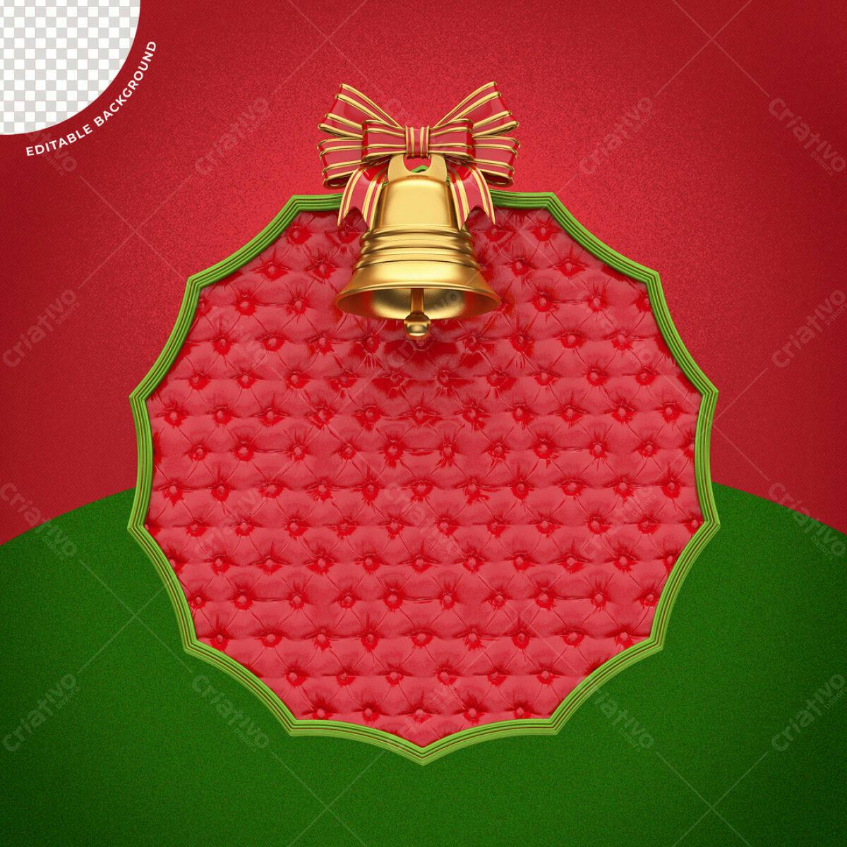 Postagem Natalina com Sininho Dourado PSD Editável