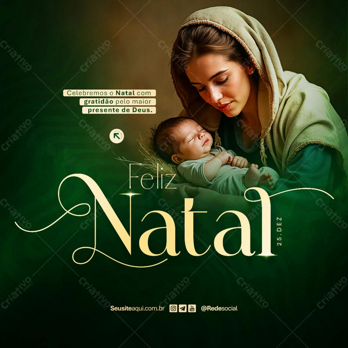 Postagem de Natal PSD Editável