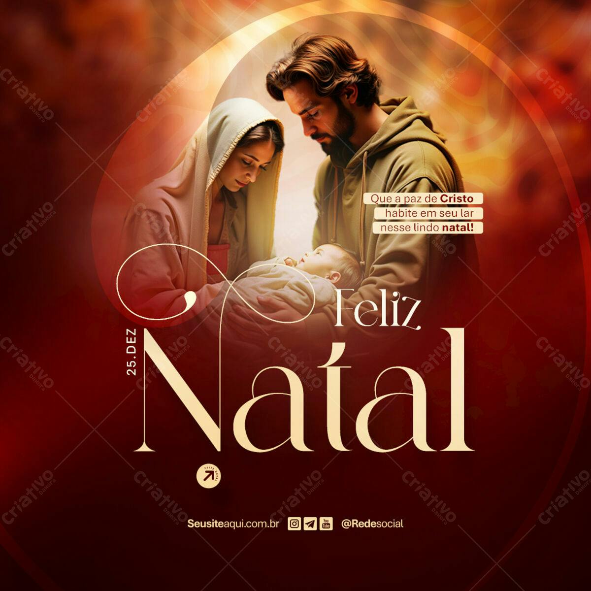Flyer Natalino Família Sagrada PSD Editável