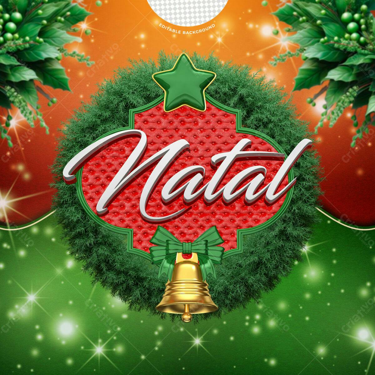 Flyer de Natal com Guirlanda PSD Editável