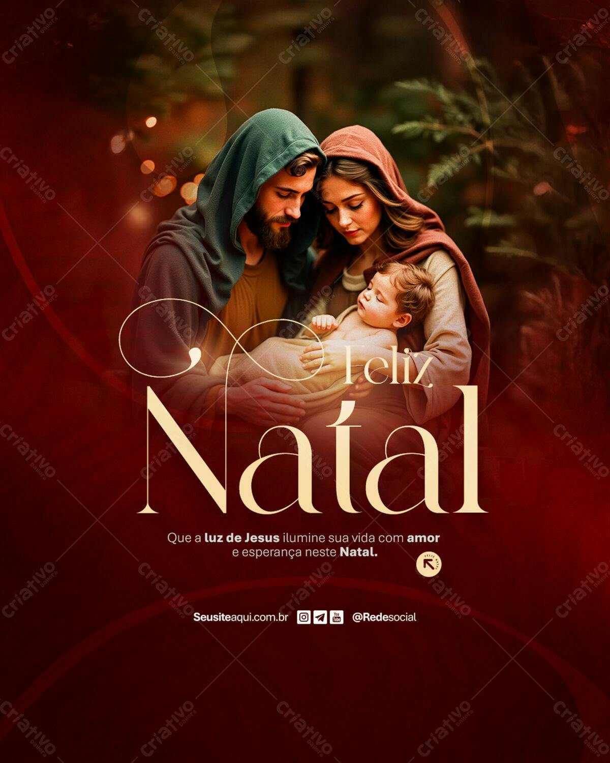 Flyer Natalino Família Sagrada PSD Editável