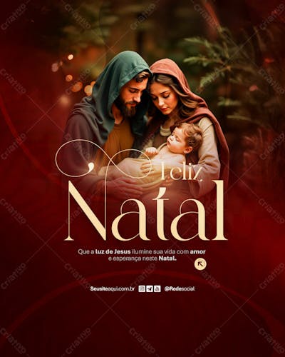Feliz Natal 25 De Dezembro Social Media Psd Editável