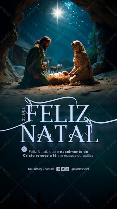 Feliz Natal 25 De Dezembro Social Media Psd Editável