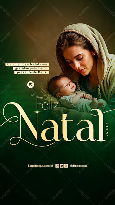 Feliz Natal 25 De Dezembro Social Media Psd Editável