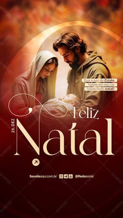 Feliz Natal 25 De Dezembro Social Media Psd Editável