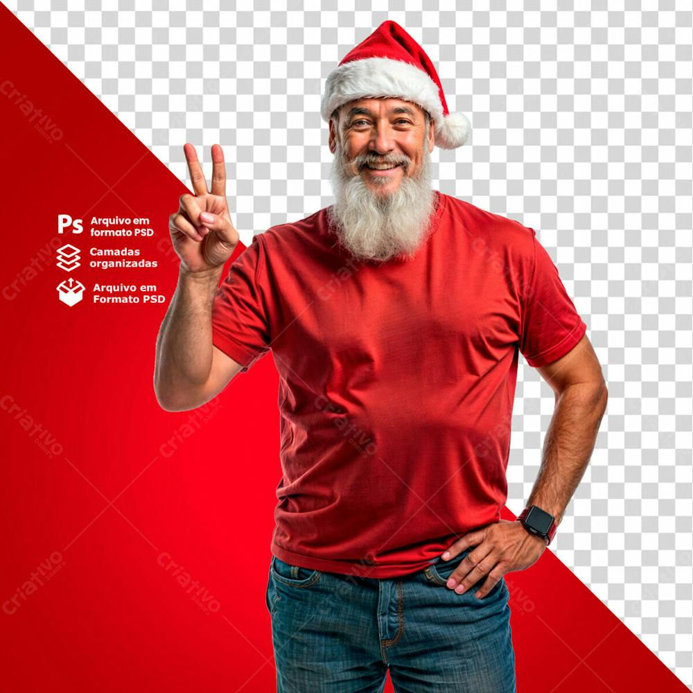 Papai Noel Com Roupas De Natal Imagem Sem Fundo Psd Editável