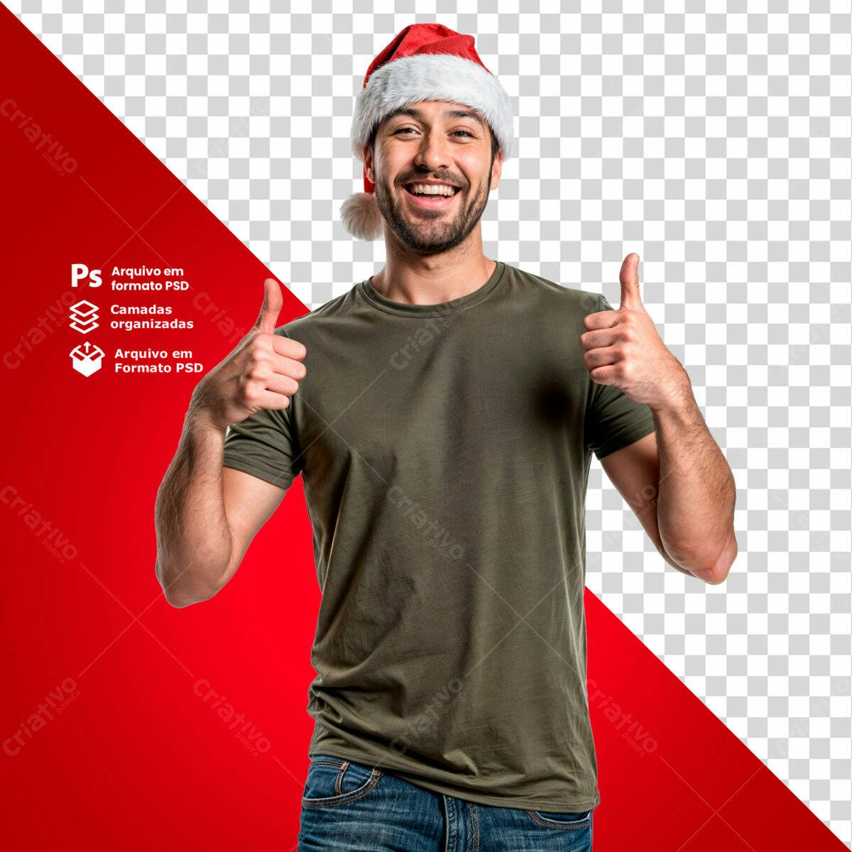 Imagem Natalina com Homem Sorrindo PSD Editável