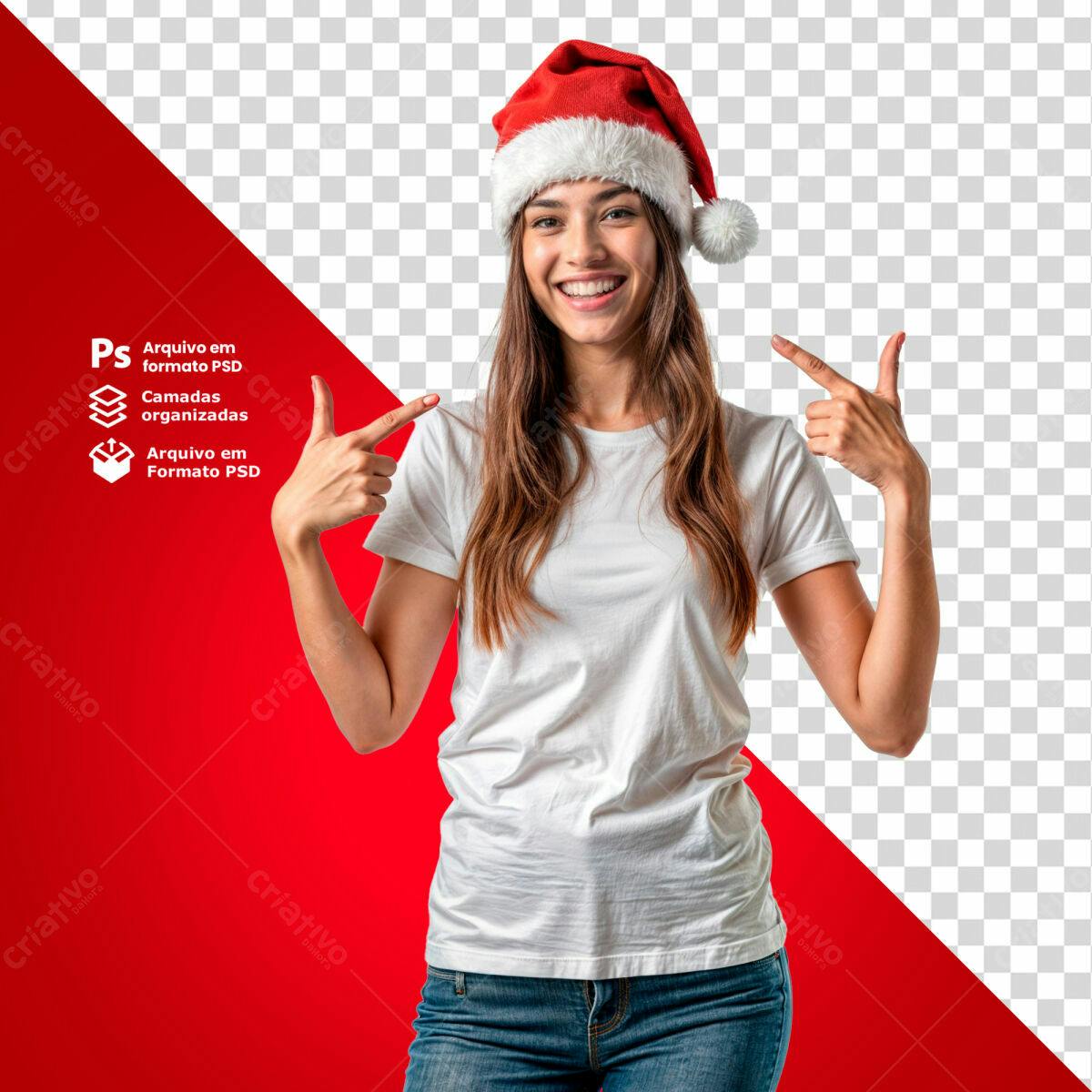 Mockup de Camiseta Natalina PSD Editável