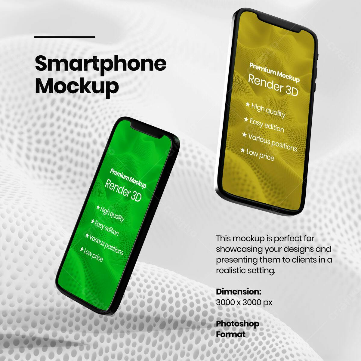 Mockup Smartphone 3D PSD Editável
