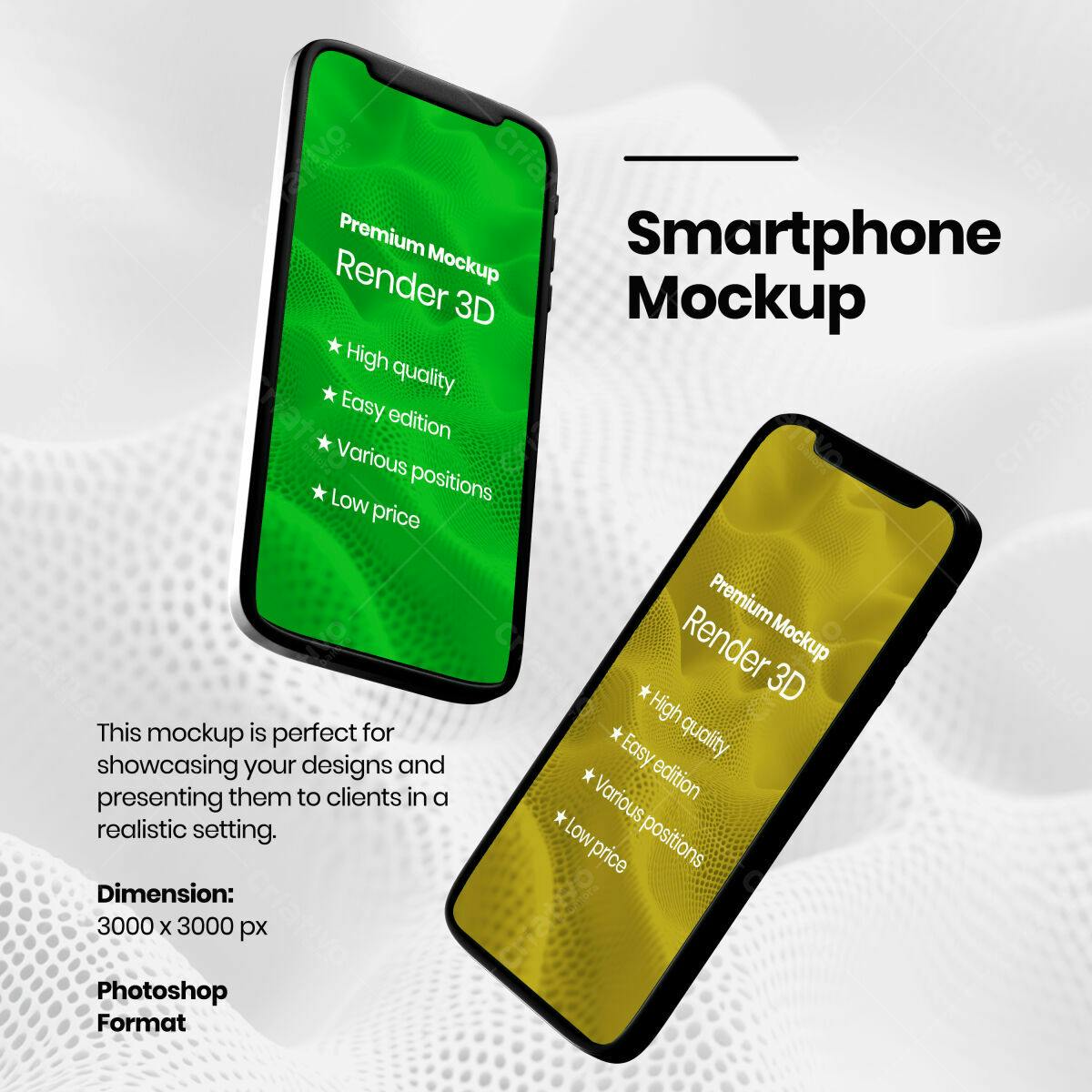 Mockup Smartphone para Apresentação de Projetos PSD Editável
