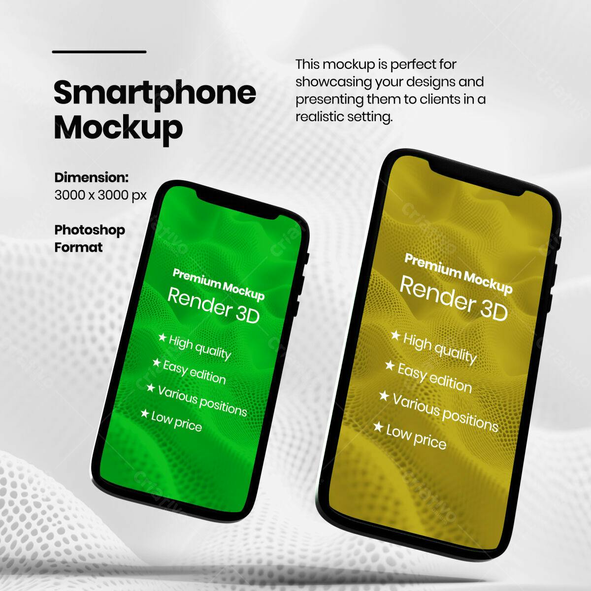 Mockup Smartphone 3D PSD Editável