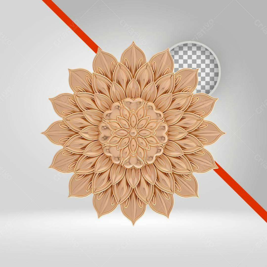 Icone Mandala Dourada PNG com fundo transparente