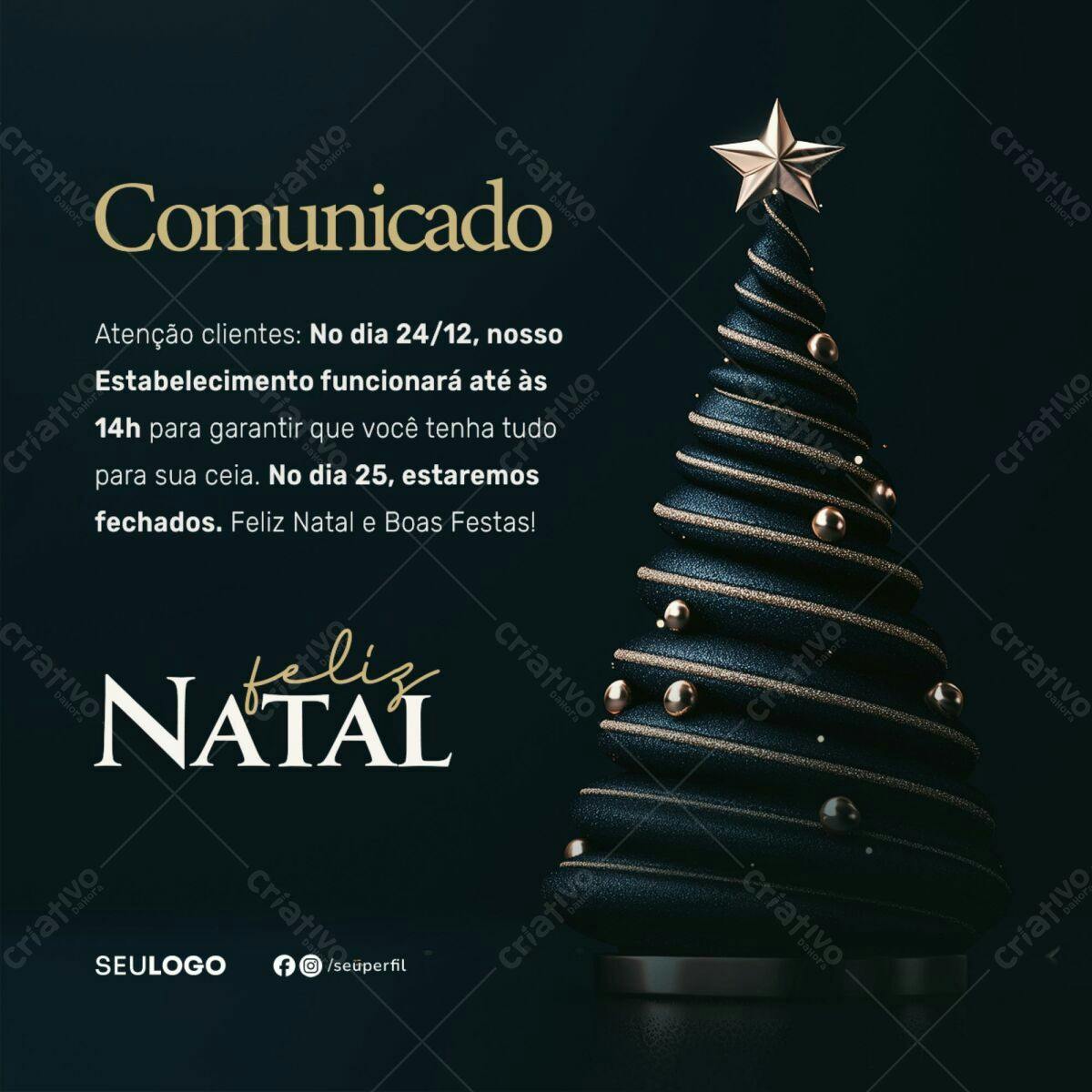 Postagem de Natal PSD Editável