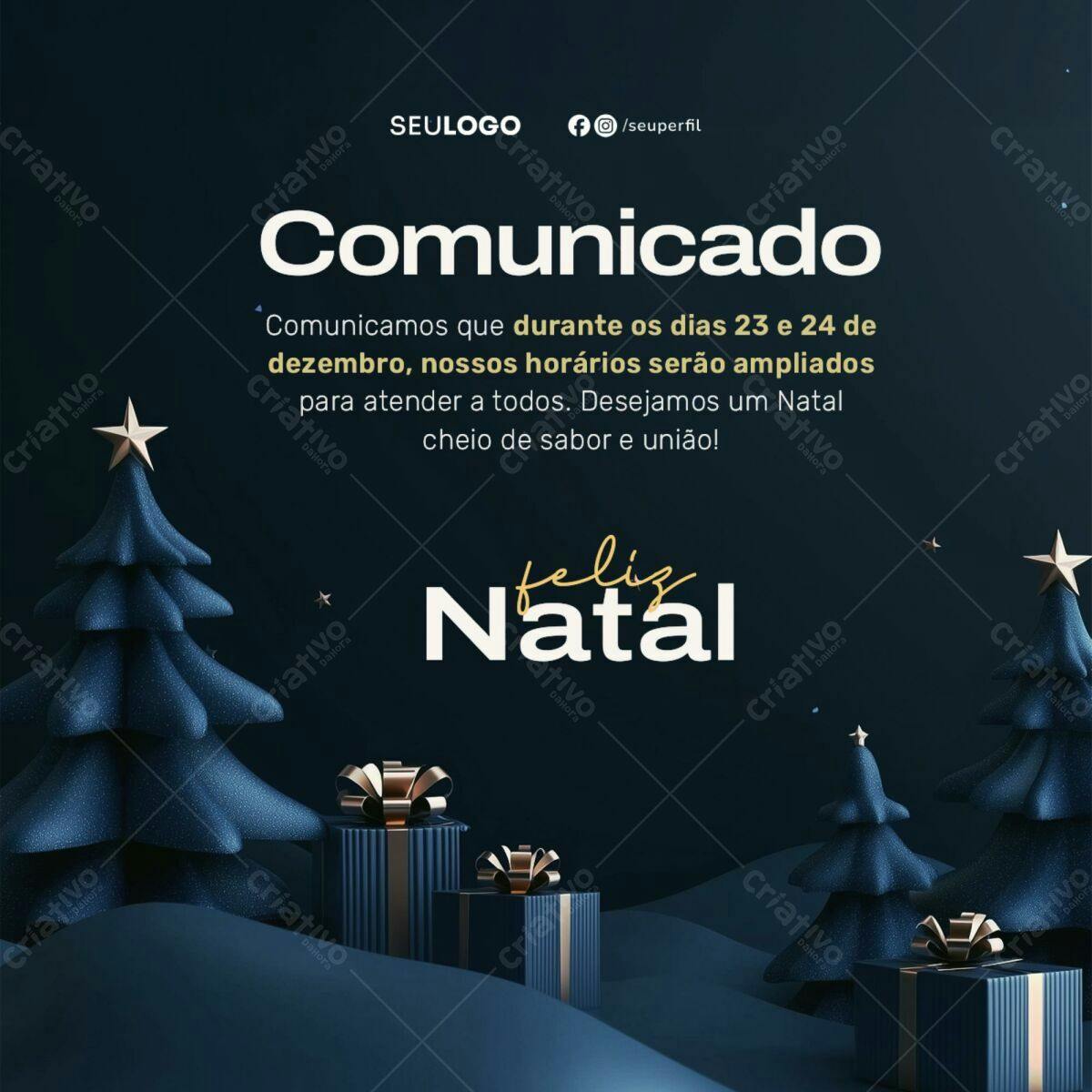 Postagem de Natal PSD Editável