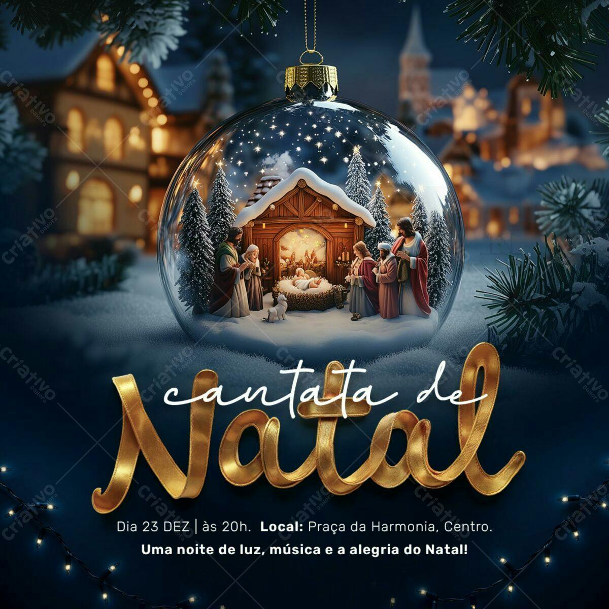 Flyer para Cantata de Natal PSD Editável
