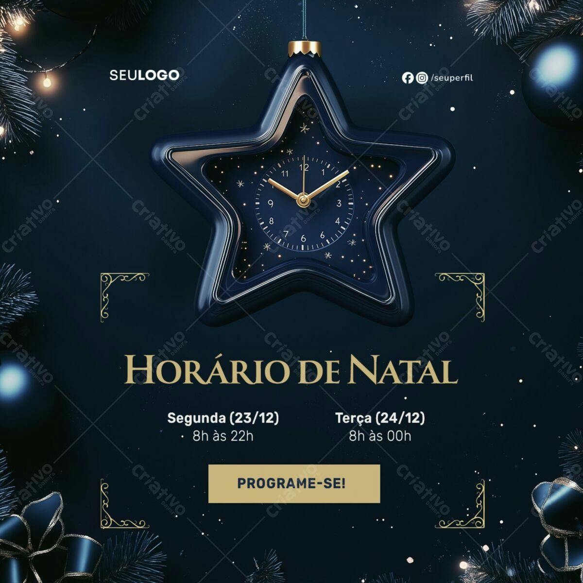 Horários de Natal PSD Editável
