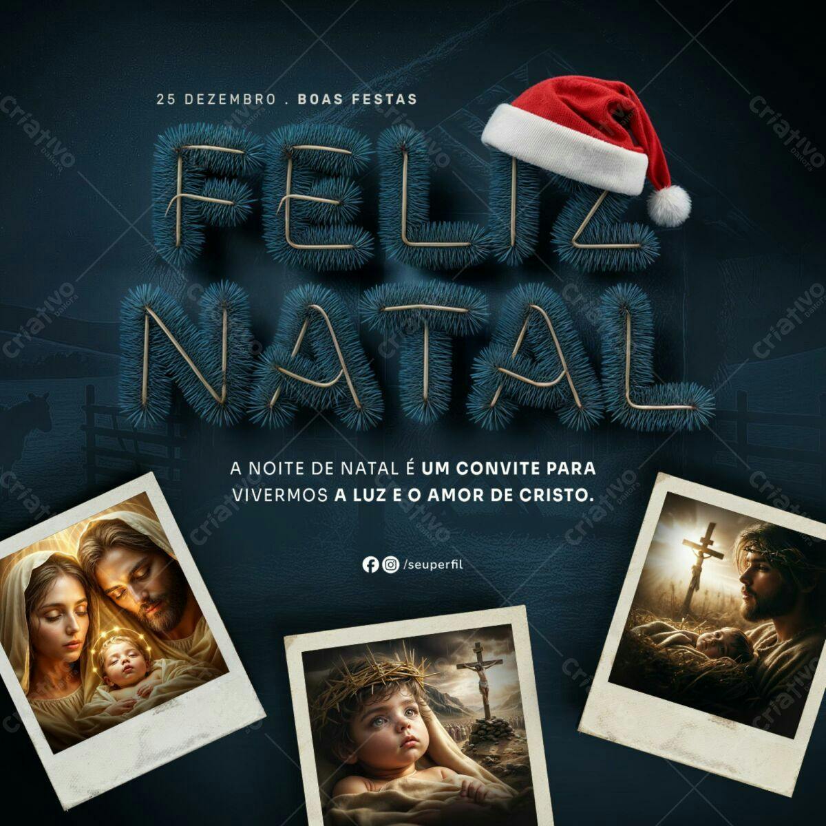 Postagem para Boas Festas Natal PSD Editável