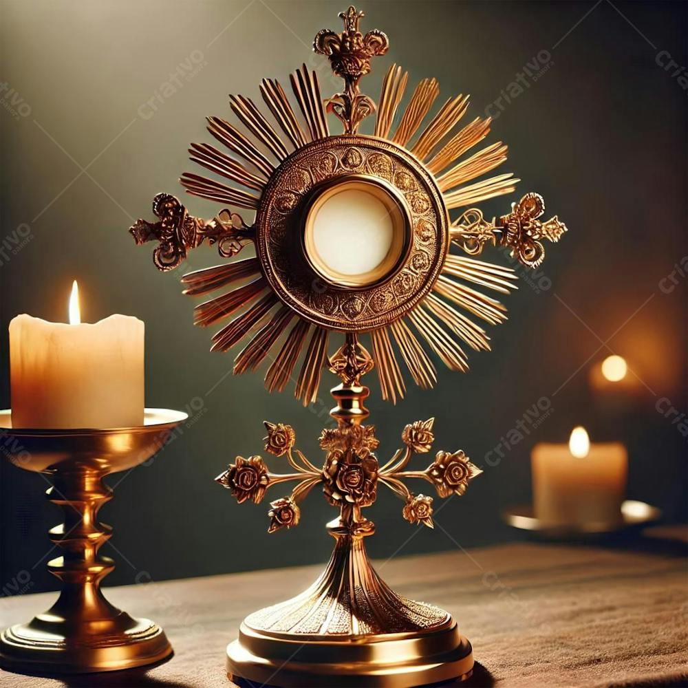 Ostensório Com Jesus Eucarístico