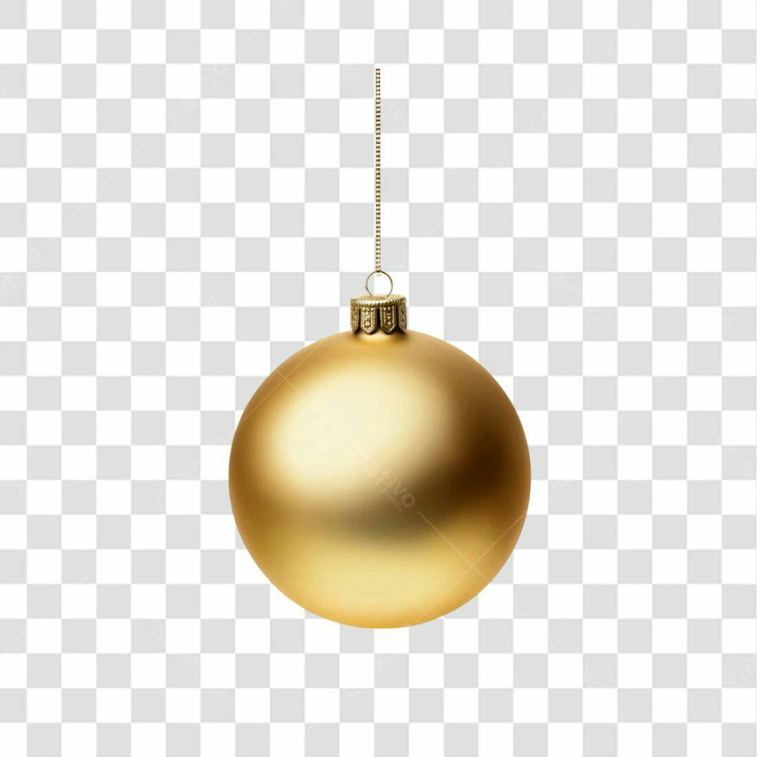 Enfeite de Natal dourado PNG com fundo transparente