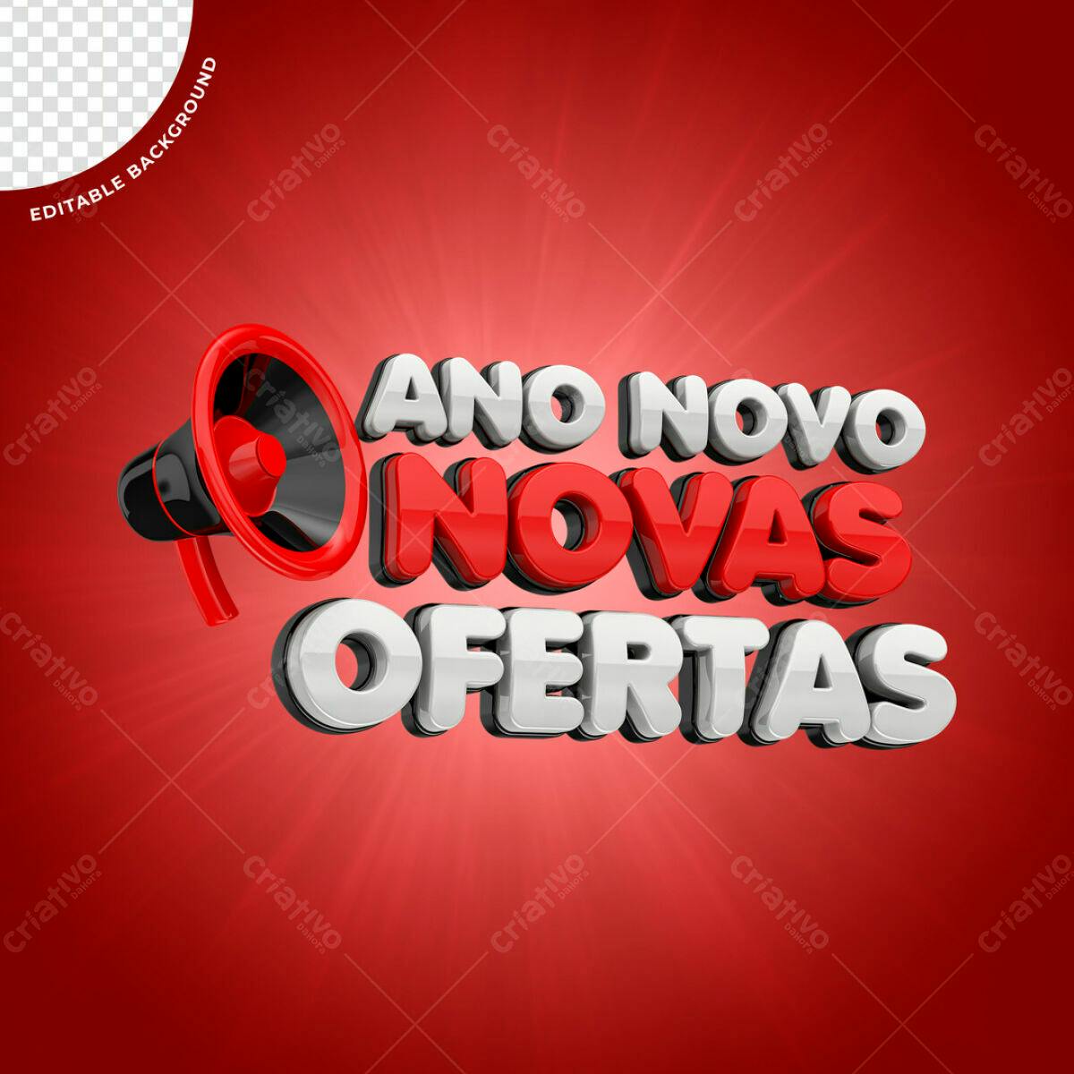 Banner Ano Novo Novas Ofertas PSD Editável