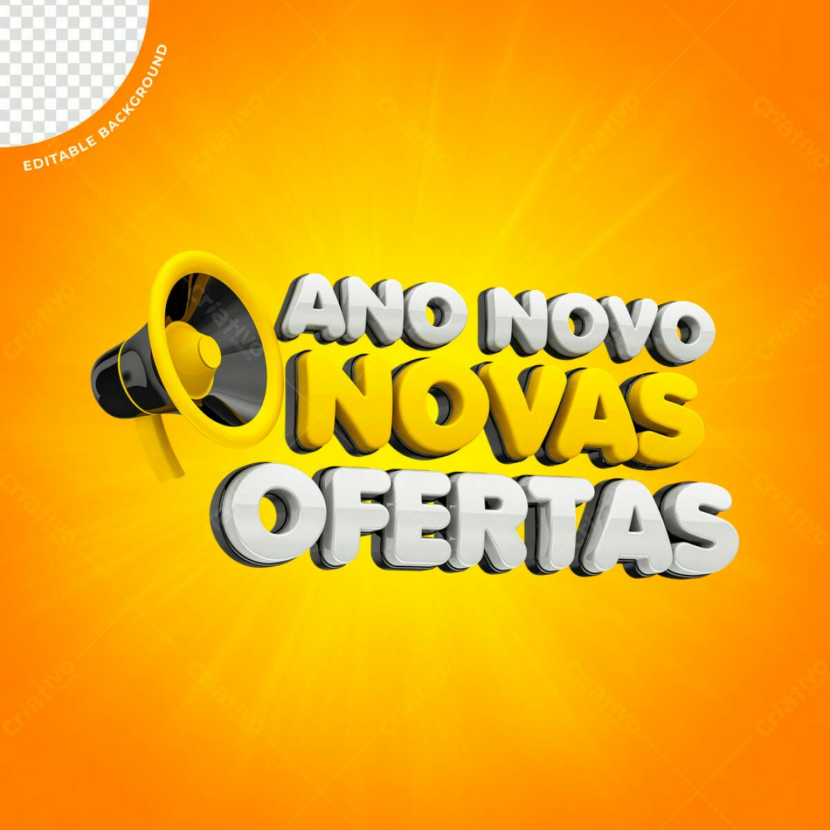 Banner Ano Novo Novas Ofertas PSD Editável