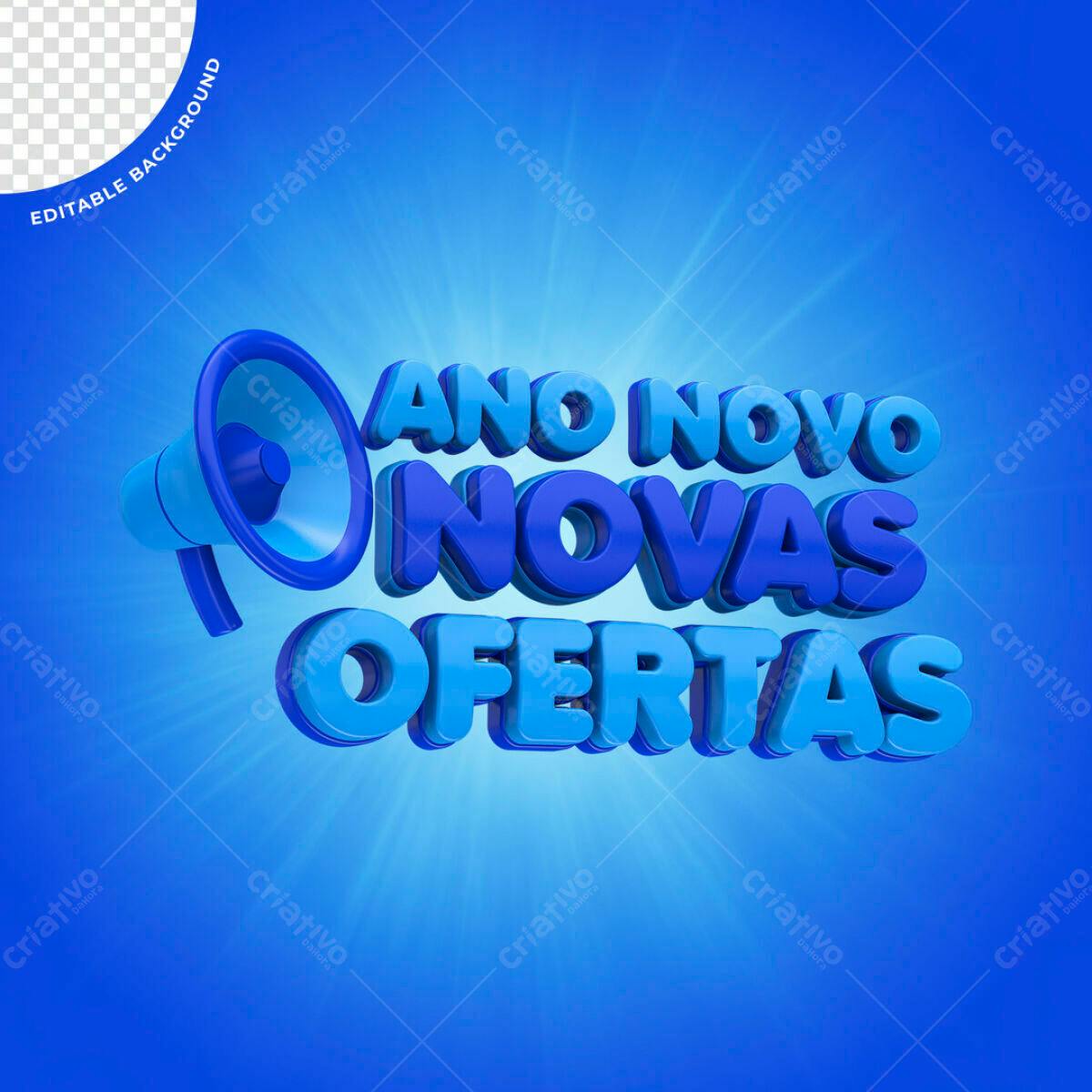 Banner Ano Novo Novas Ofertas PSD Editável