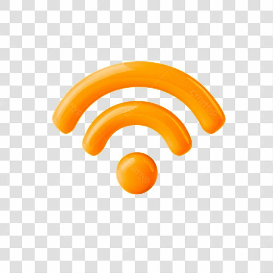 Ícone Wifi Laranja PNG com fundo transparente